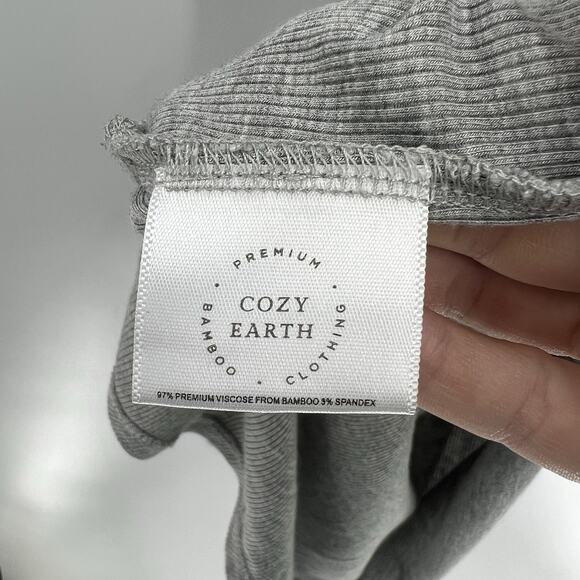 Cozy Earth Bamboo Rib Knit Boyfriend Short Sleeve‎ Sleep Shirt Dress Size Medium - Picture 10 of 11